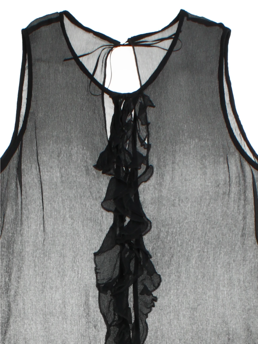 Y2K Sheer Ruffle Blouse (Size S)