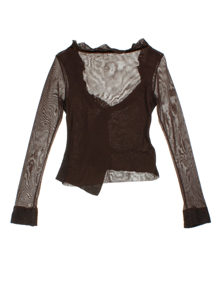 Y2K Sheer Blouse (Size XXS)