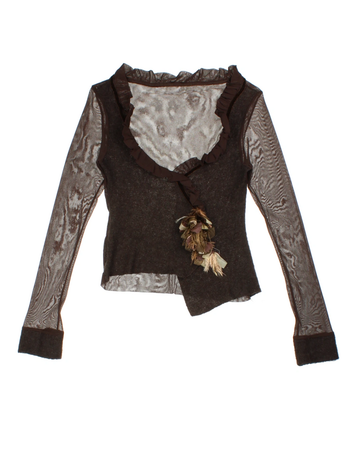 Y2K Sheer Blouse (Size XXS)