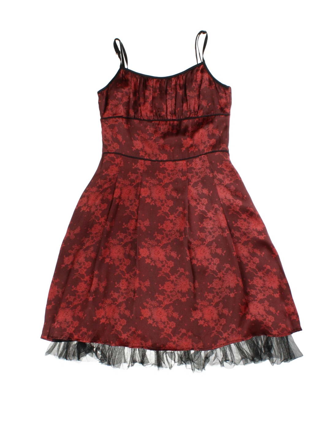 Y2K Layered Floral Mini Dress (Size L)