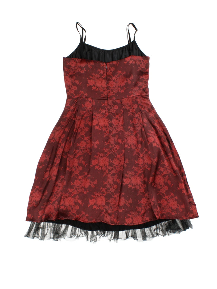 Y2K Layered Floral Mini Dress (Size L)