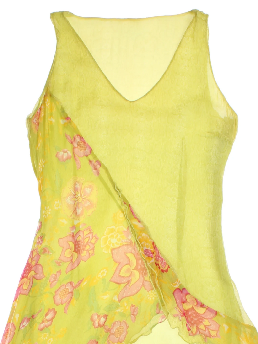 Y2K Floral Mesh Mini Dress (Size XL)