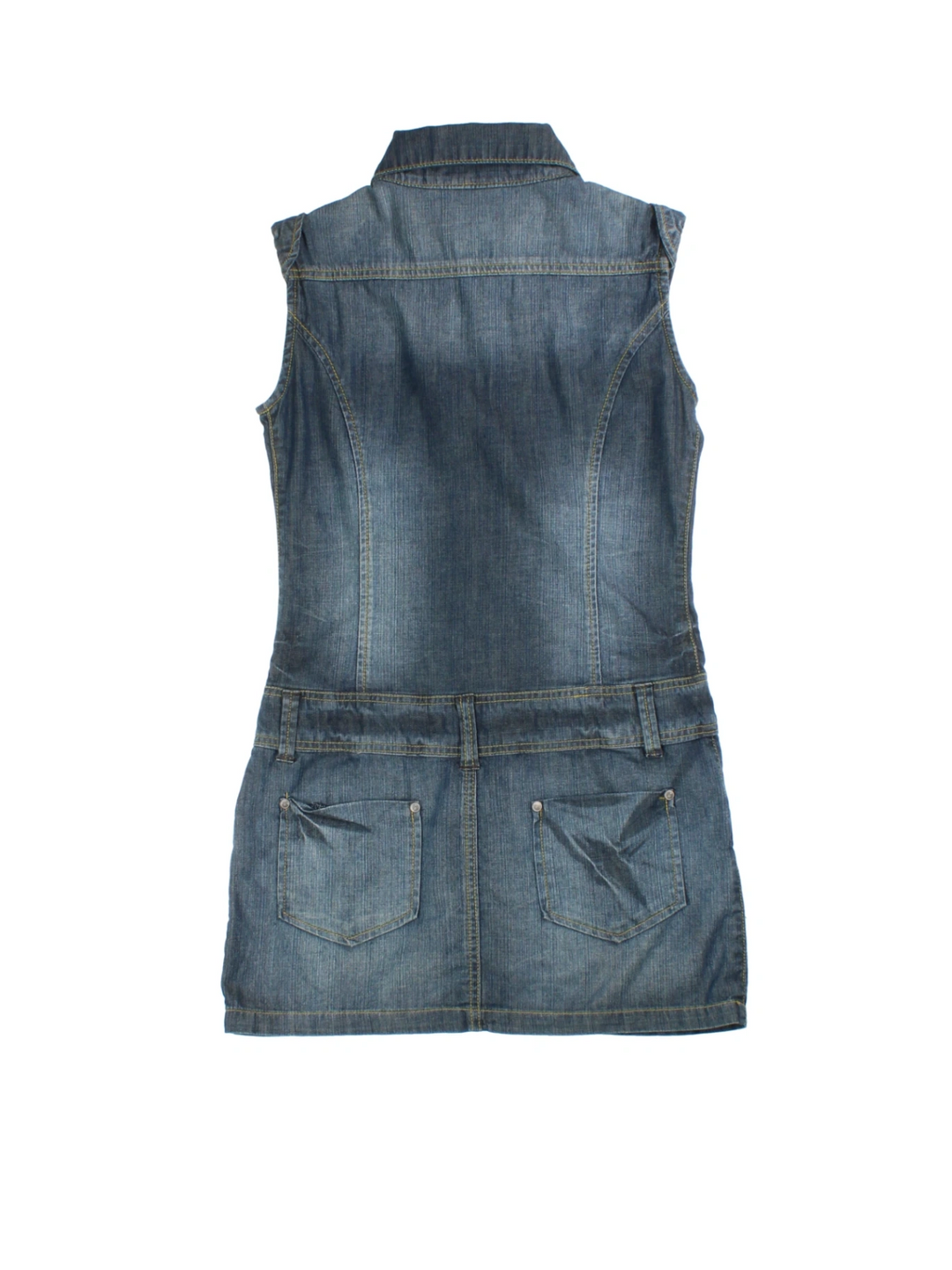 Y2K Colours of the World Denim Mini Dress (Size XXS)