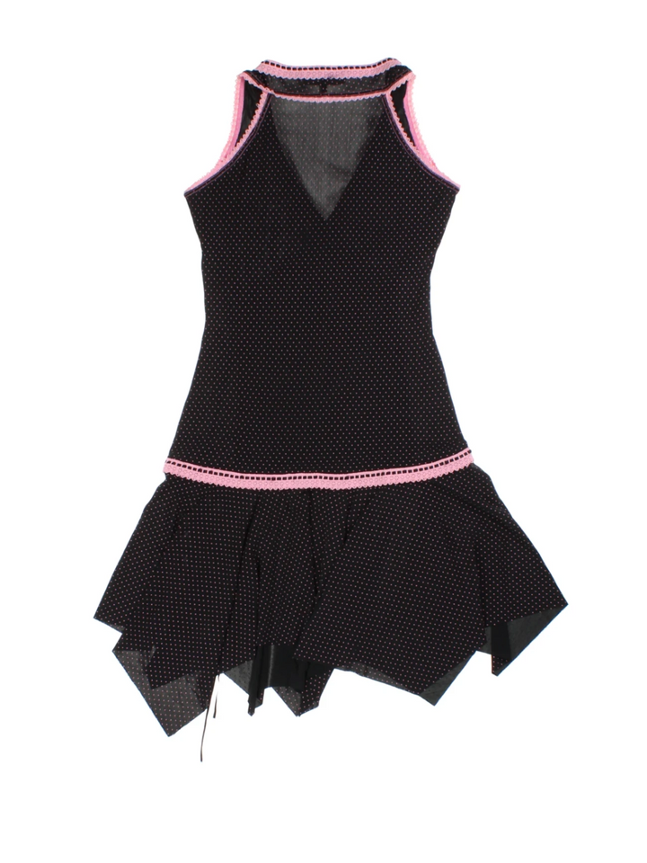 Y2K Polka Dot Mini Dress (Size XXS)