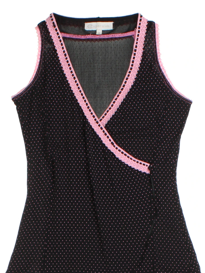 Y2K Polka Dot Mini Dress (Size XXS)