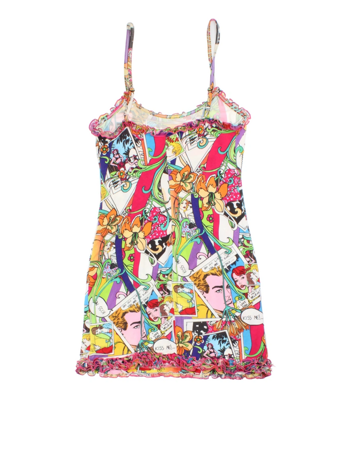 Y2K Comic Print Mini Dress (Size XXS)