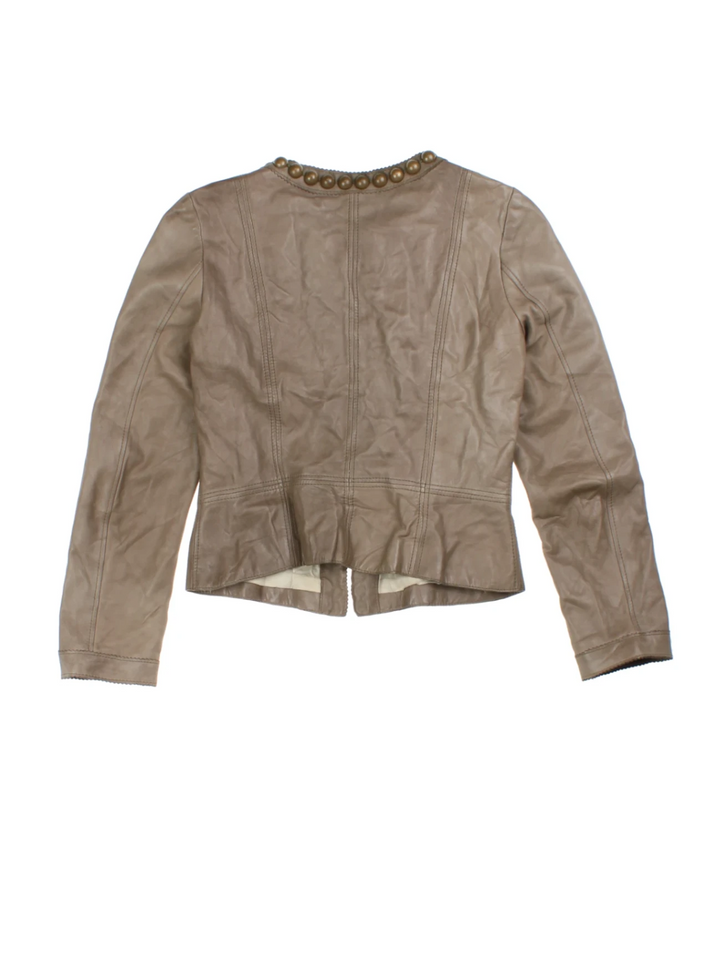 Y2K Studded Leather Jacket (Size XXS)