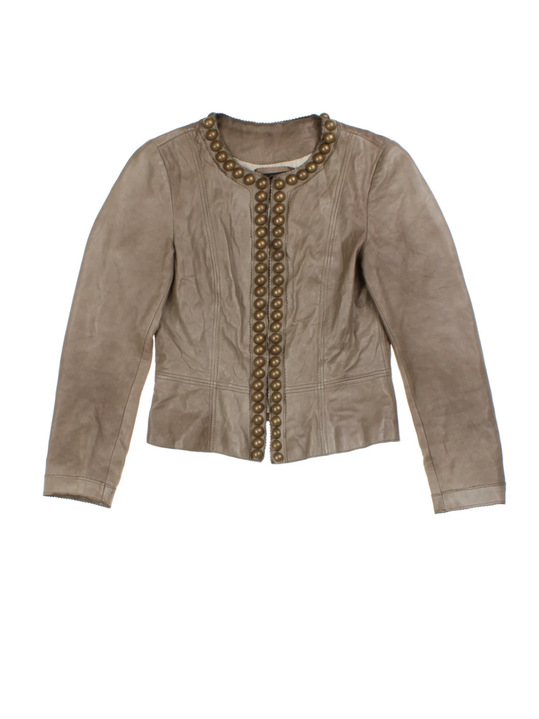 Y2K Studded Leather Jacket (Size XXS)