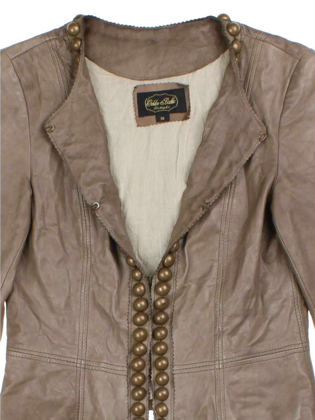 Y2K Studded Leather Jacket (Size XXS)