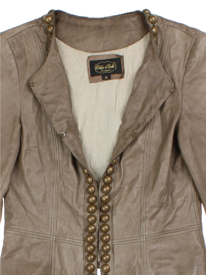 Y2K Studded Leather Jacket (Size XXS)