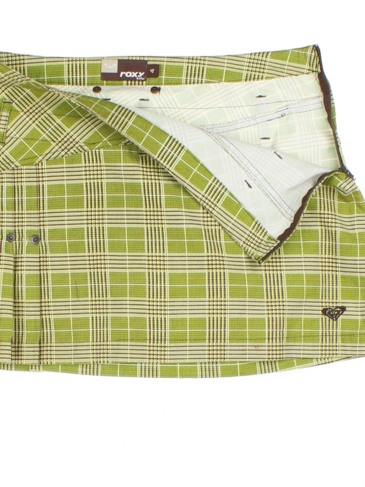 Y2K Roxy Plaid Mini Skirt (Size XXL)
