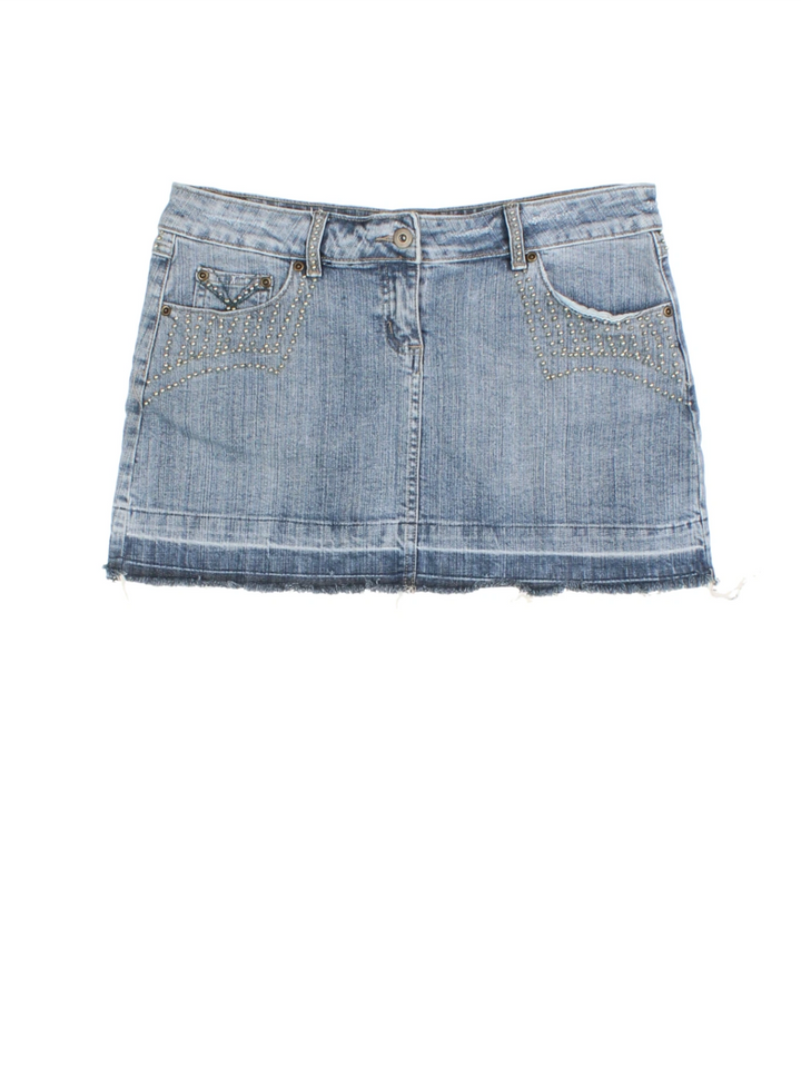 Y2K Denim Mini Skirt (Size XXL)