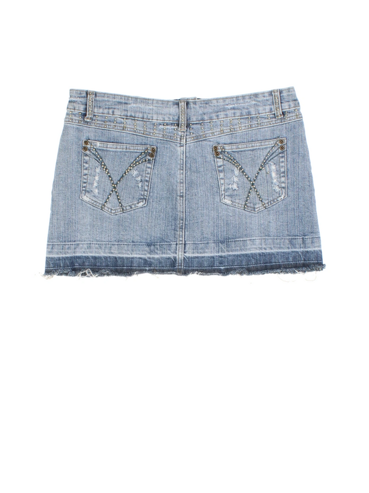 Y2K Denim Mini Skirt (Size XXL)