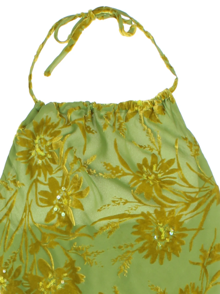 Y2K Floral Halterneck Top (Size XXS)