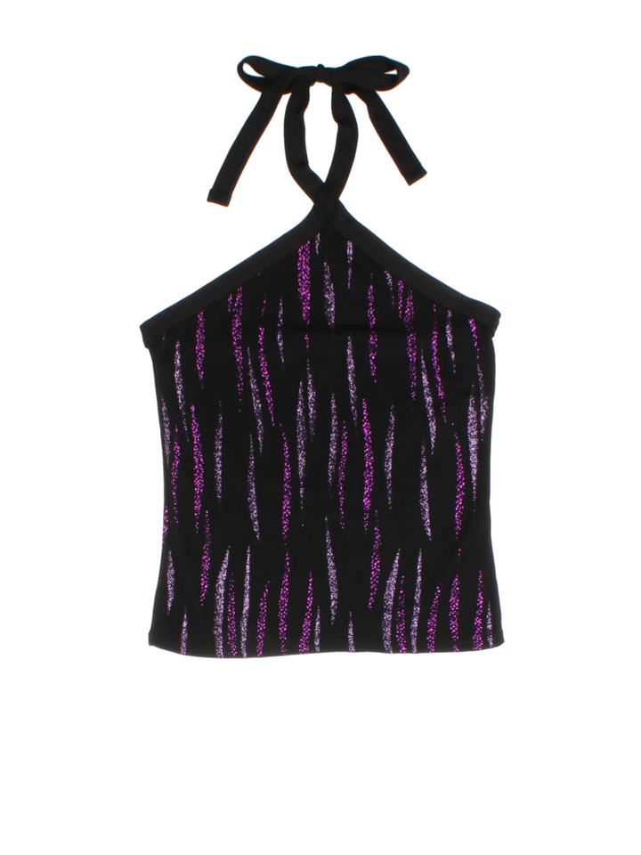Y2K New Look Glitter Halter Top (Size XXS)