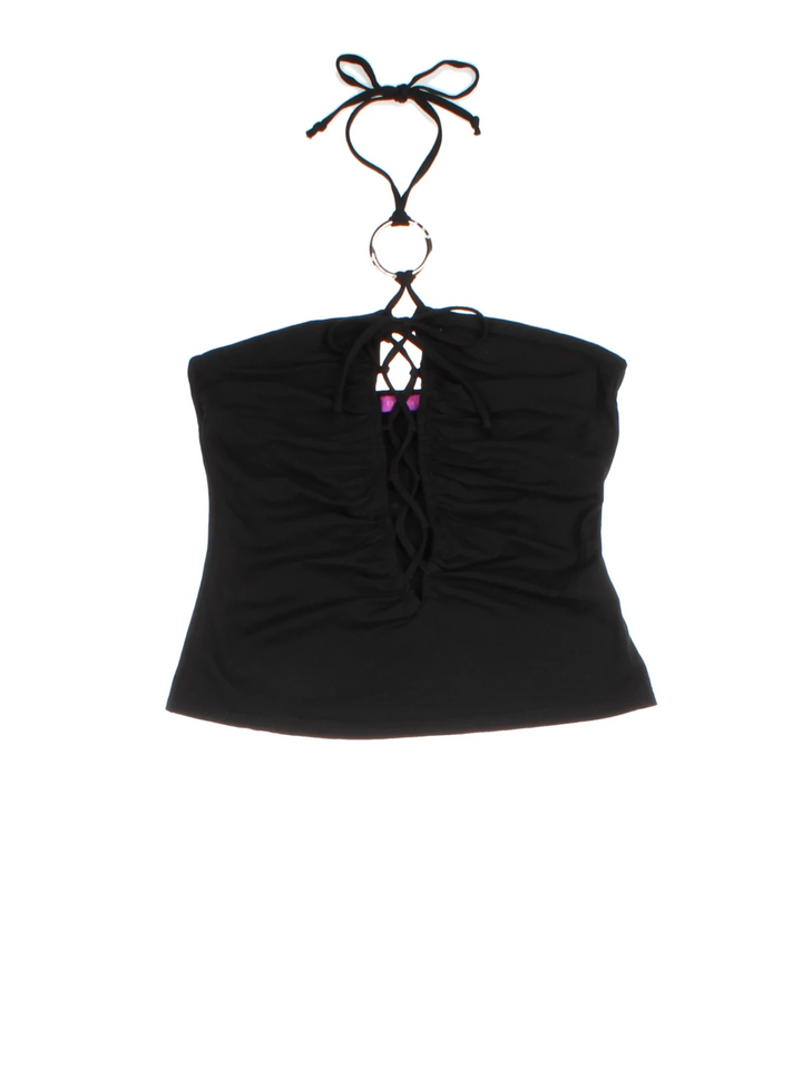 Y2K Cut Out Halterneck Top (Size XXS)