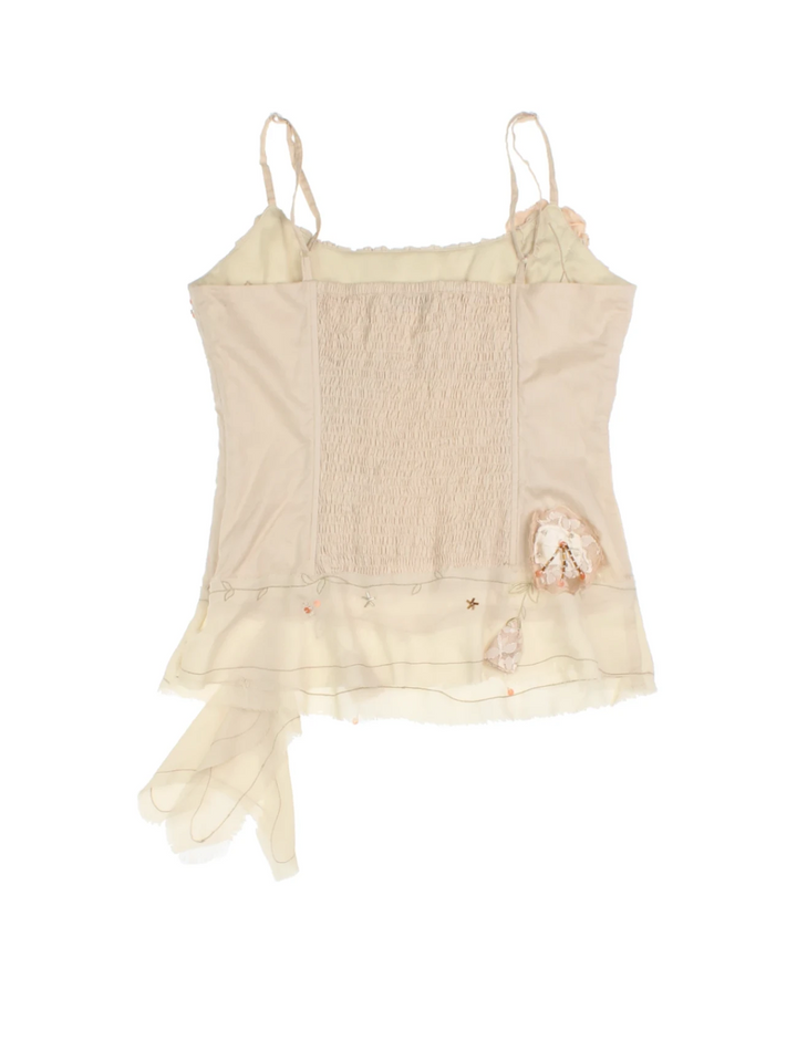 Y2K Floral Embroidered Top (Size XXS)