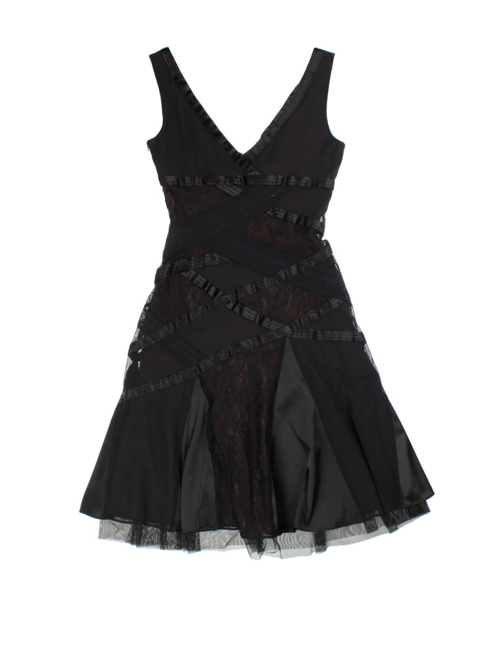 Y2K Ruffle Mesh Dress (Size XXS)