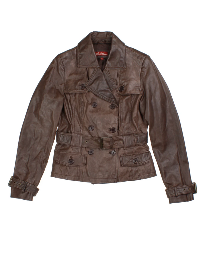 Y2K Leather Jacket (Size XS)