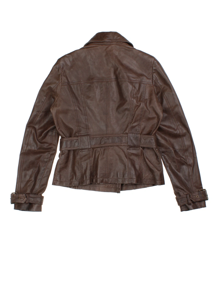 Y2K Leather Jacket (Size XS)
