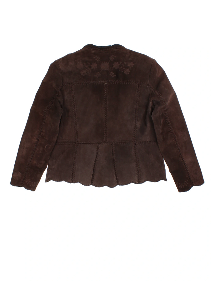 90's Embroidered Suede Jacket (Size M)