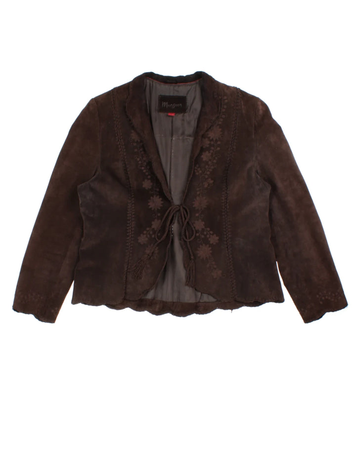 90's Embroidered Suede Jacket (Size M)