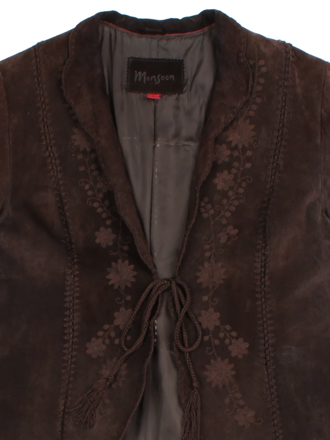 90's Embroidered Suede Jacket (Size M)