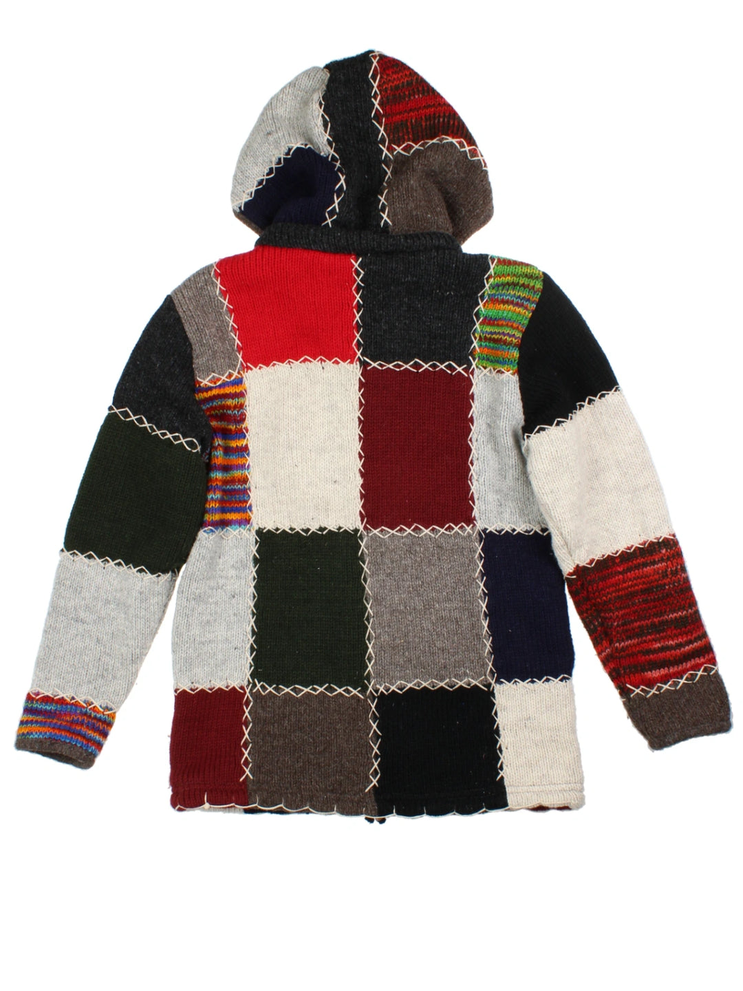 Patchwork Knitted Hoodie (Size M)