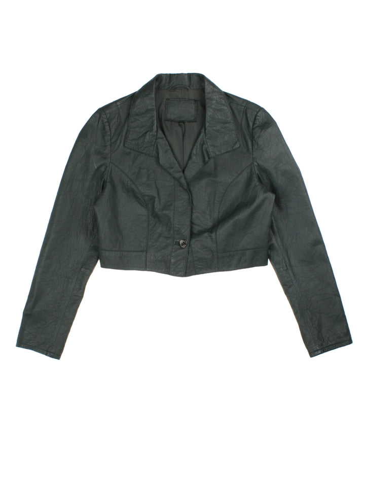 Y2K Leather Jacket (Size S)