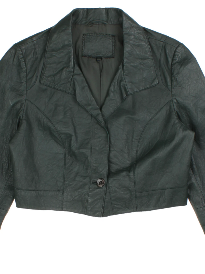 Y2K Leather Jacket (Size S)