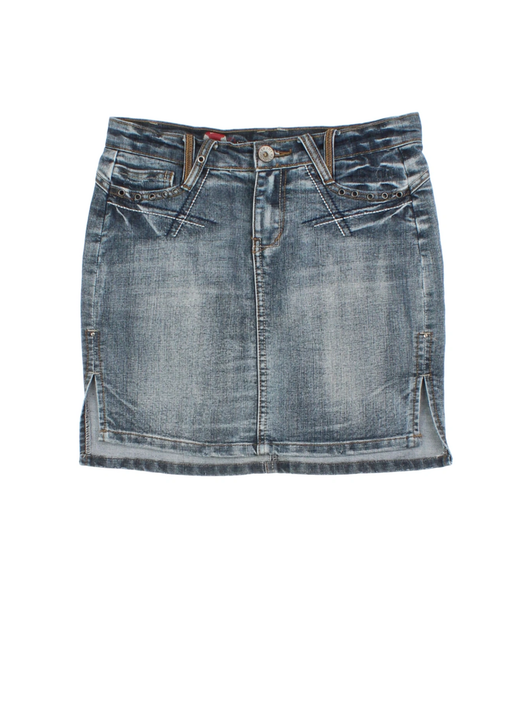 Y2K Denim Mini Skirt (Size S)
