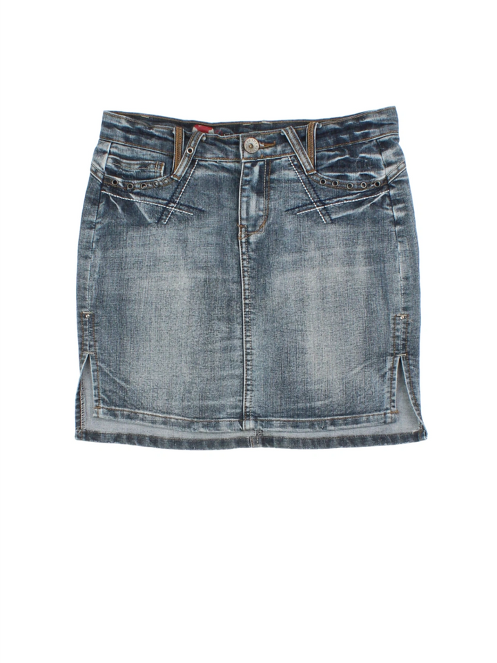 Y2K Denim Mini Skirt (Size S)