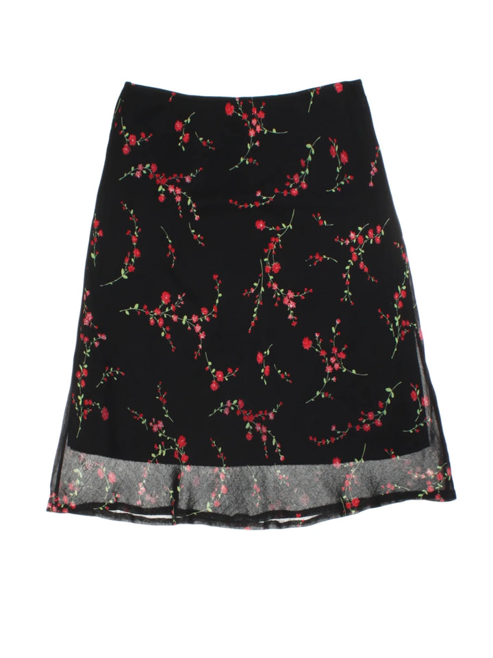 Y2K Floral Layered Midi Skirt (Size M)