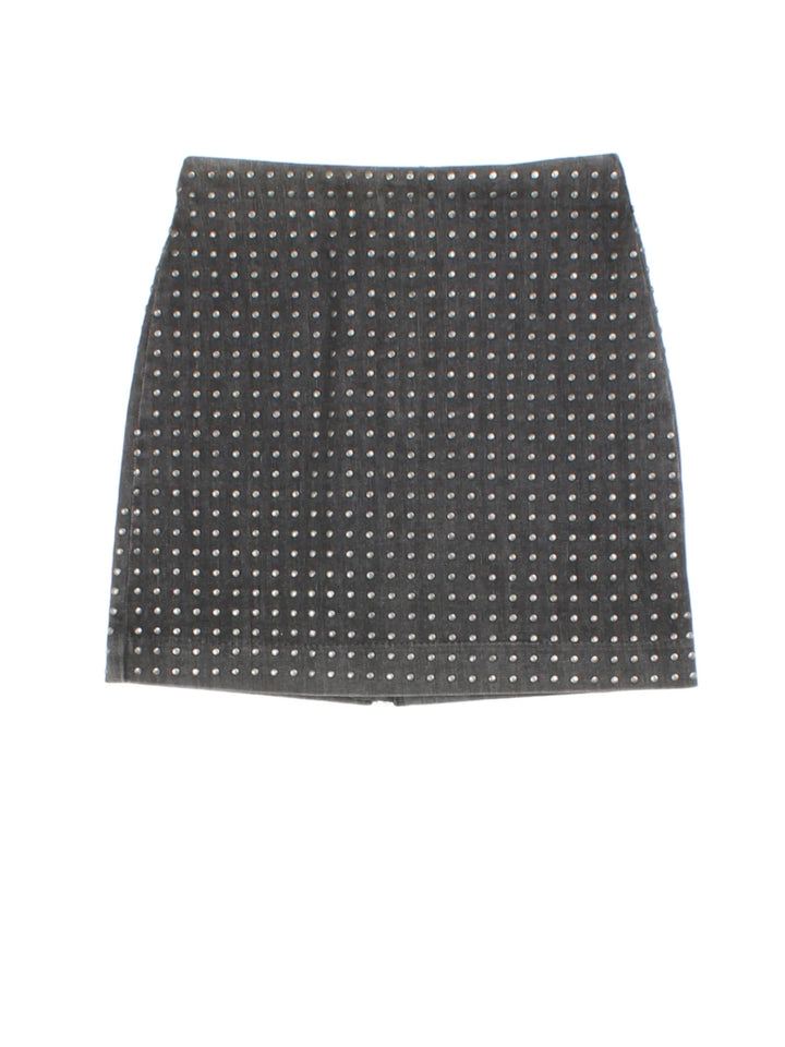 Y2K All Saints Studded Mini Skirt (Size XXS)