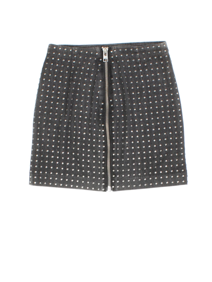 Y2K All Saints Studded Mini Skirt (Size XXS)