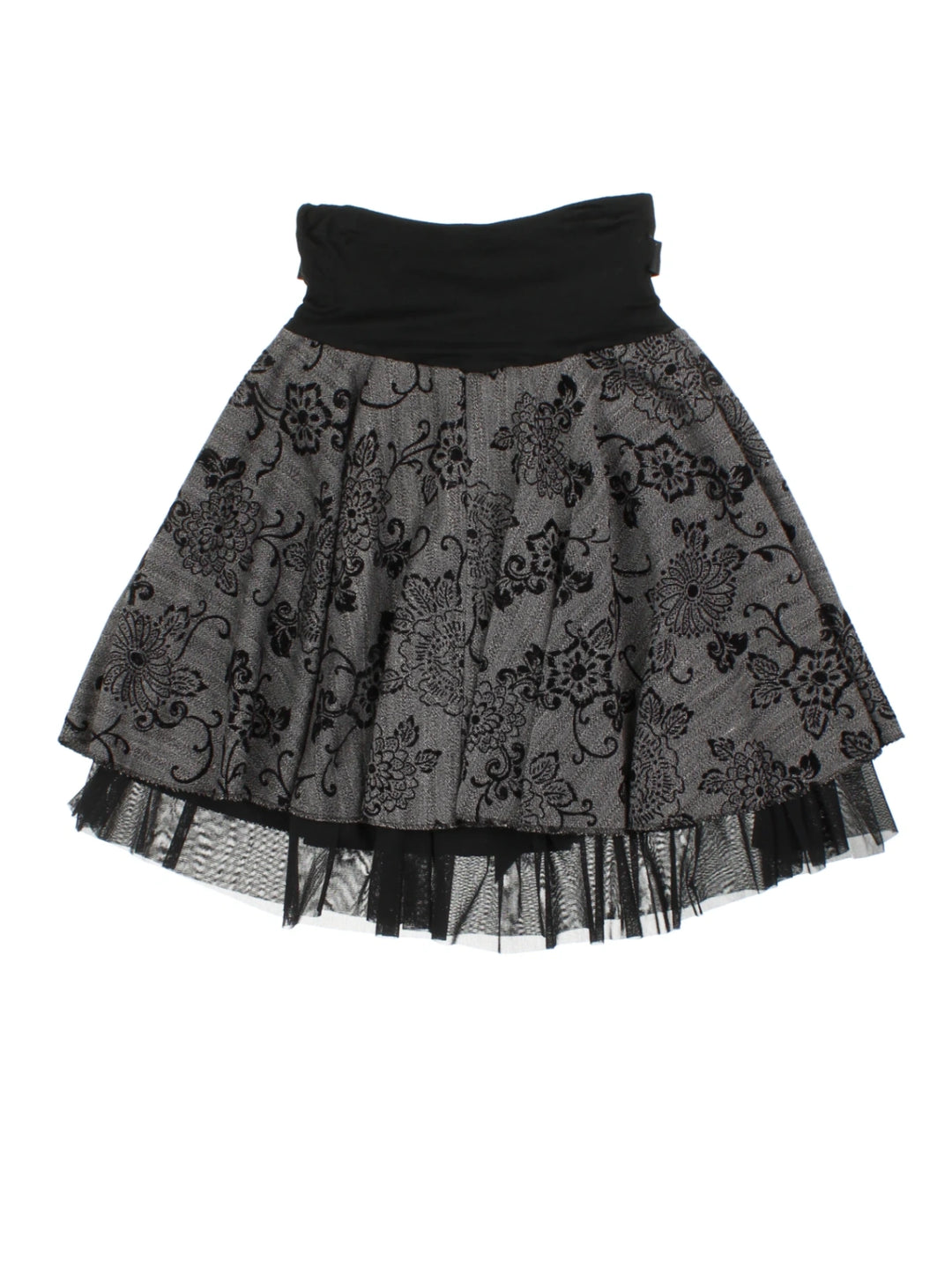 Y2K Layered Floral Mini Skirt (Size S)
