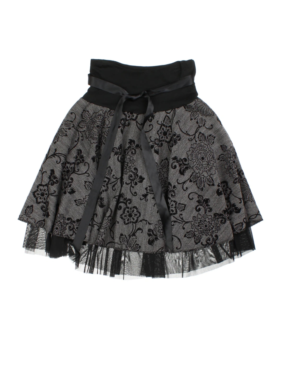Y2K Layered Floral Mini Skirt (Size S)