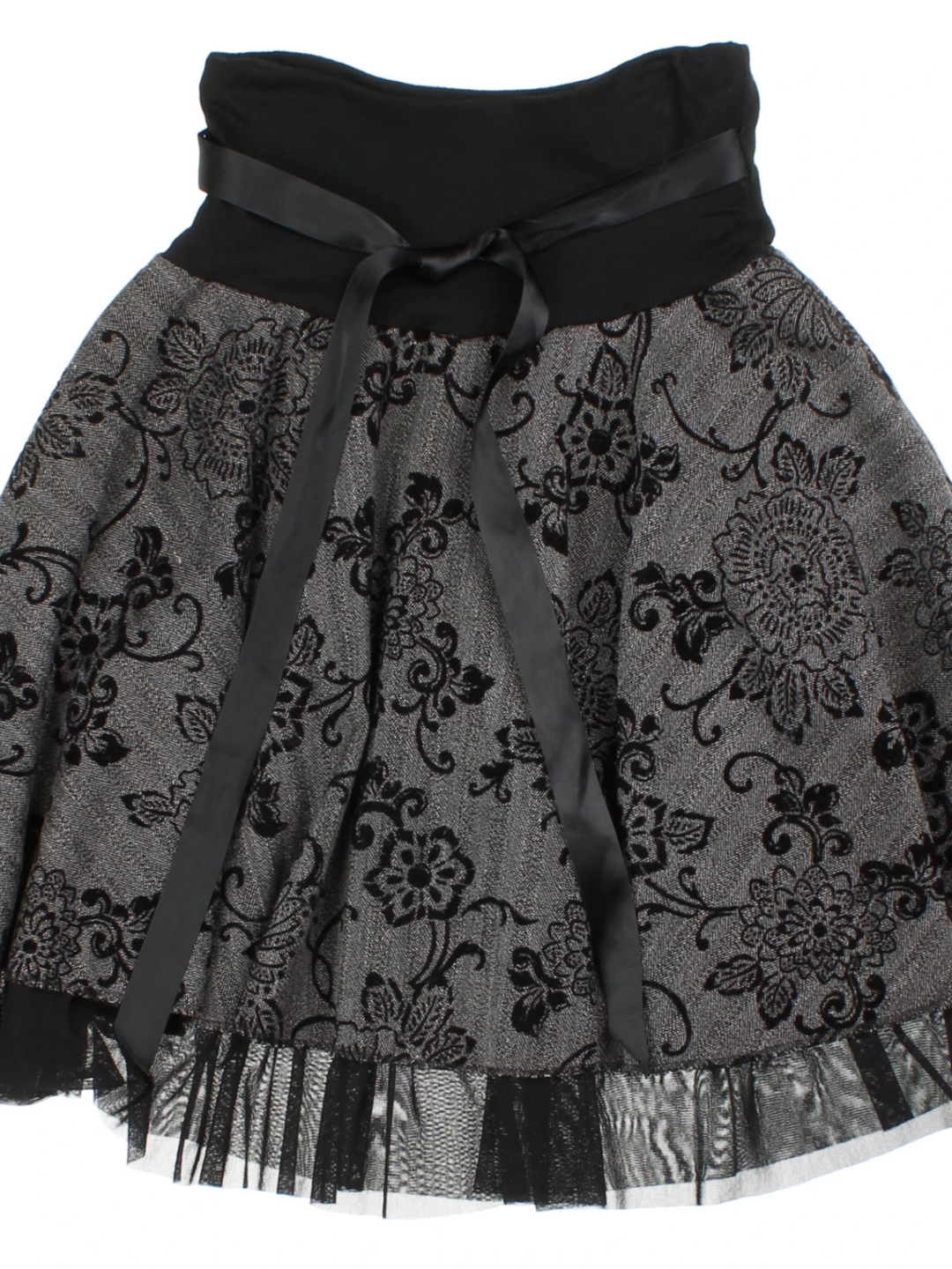 Y2K Layered Floral Mini Skirt (Size S)