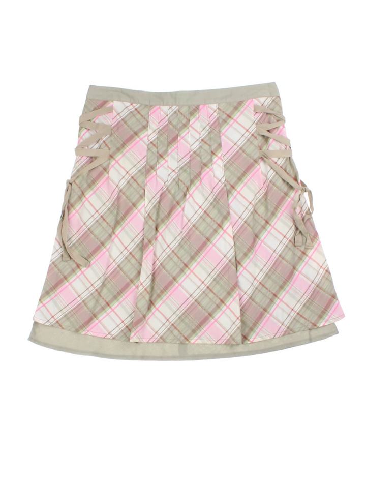 Y2K Plaid Mini Skirt (Size M)