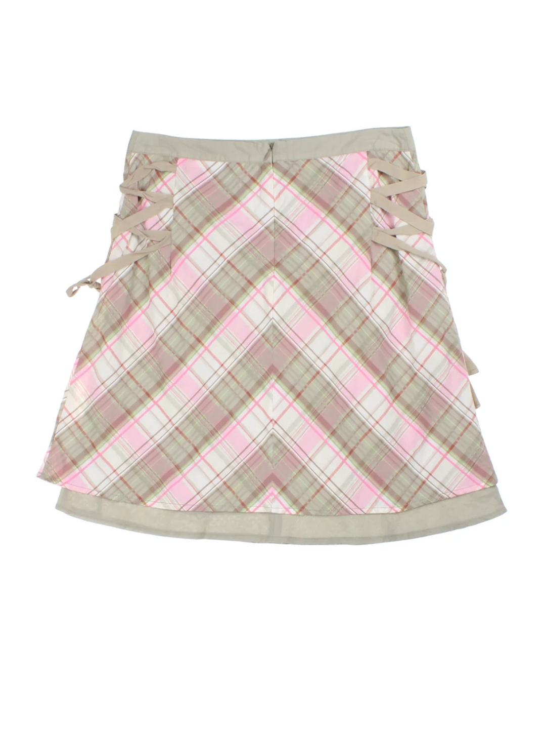 Y2K Plaid Mini Skirt (Size M)