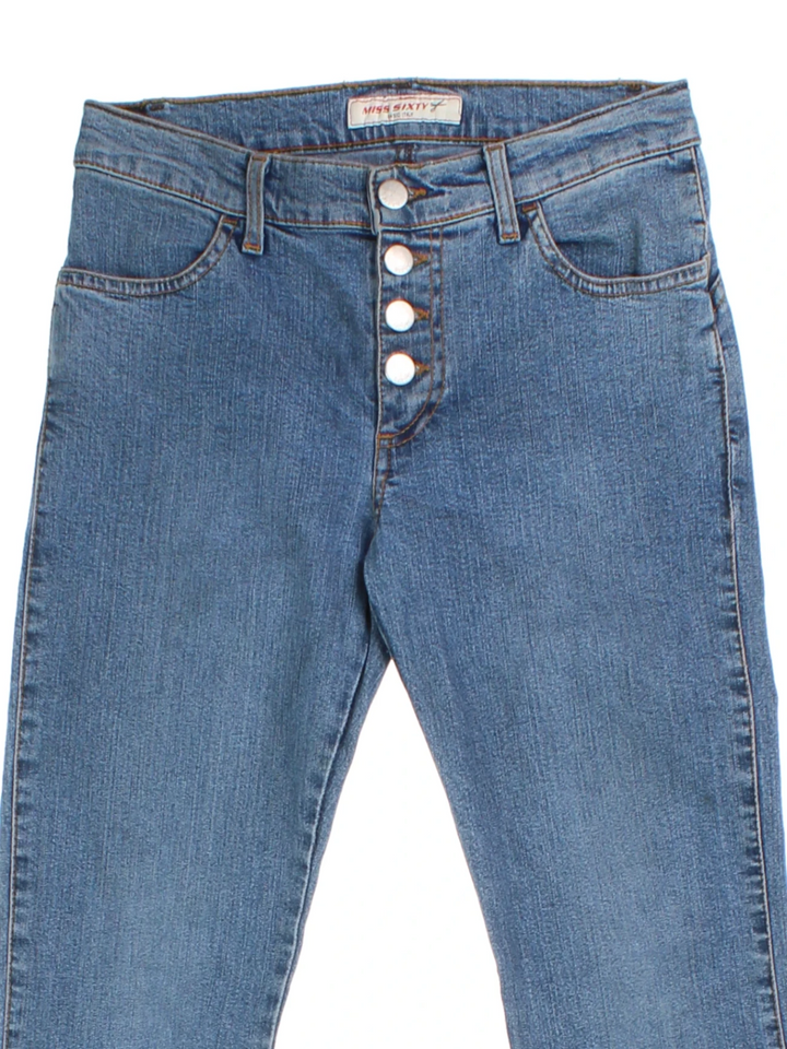Y2K MIss Sixty Studded Flared Jeans (Size XS)