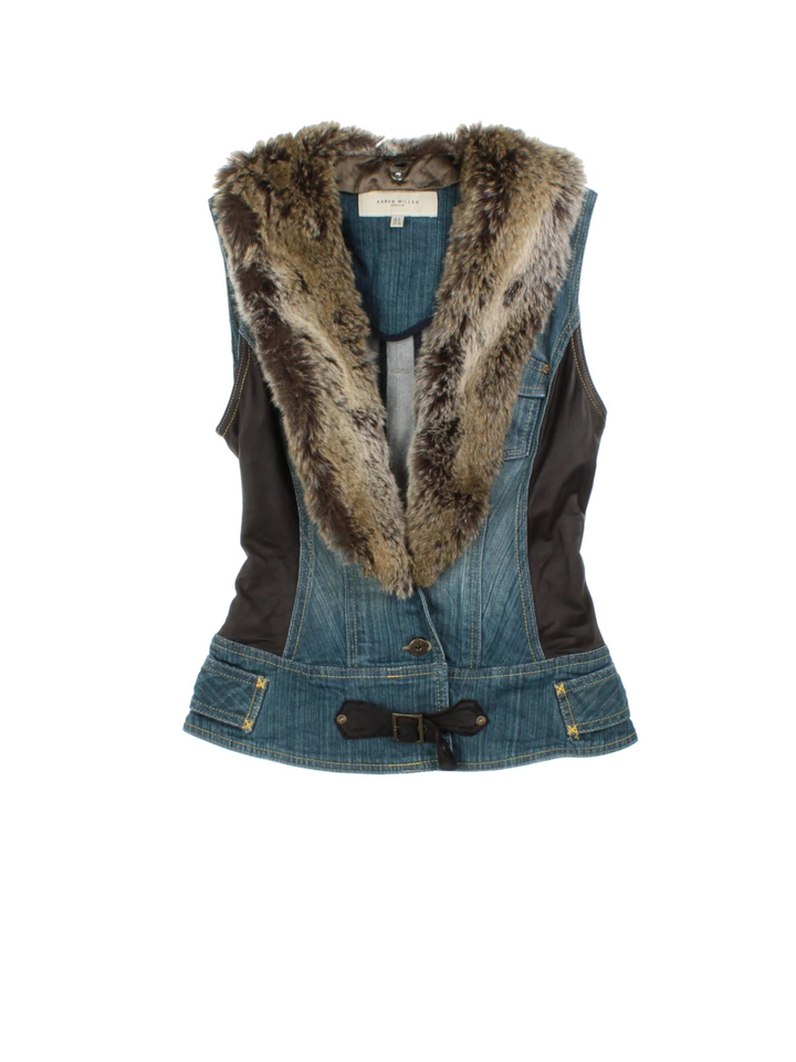 Y2K Karen Millen Denim Gilet (Size XXS)