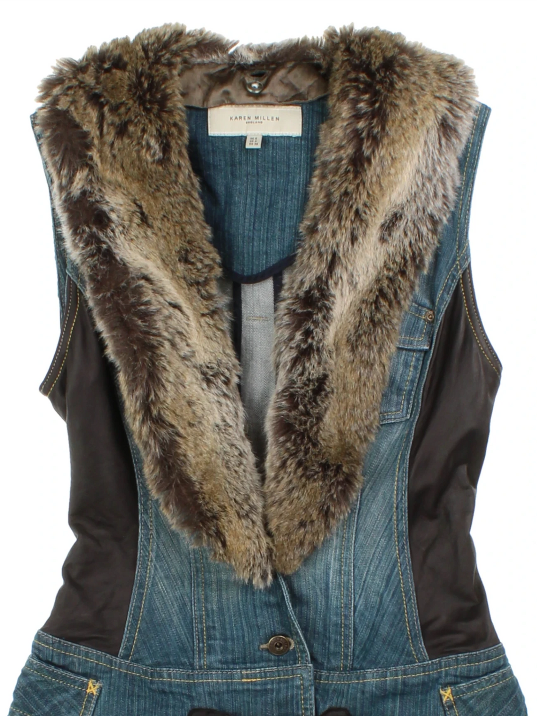 Y2K Karen Millen Denim Gilet (Size XXS)