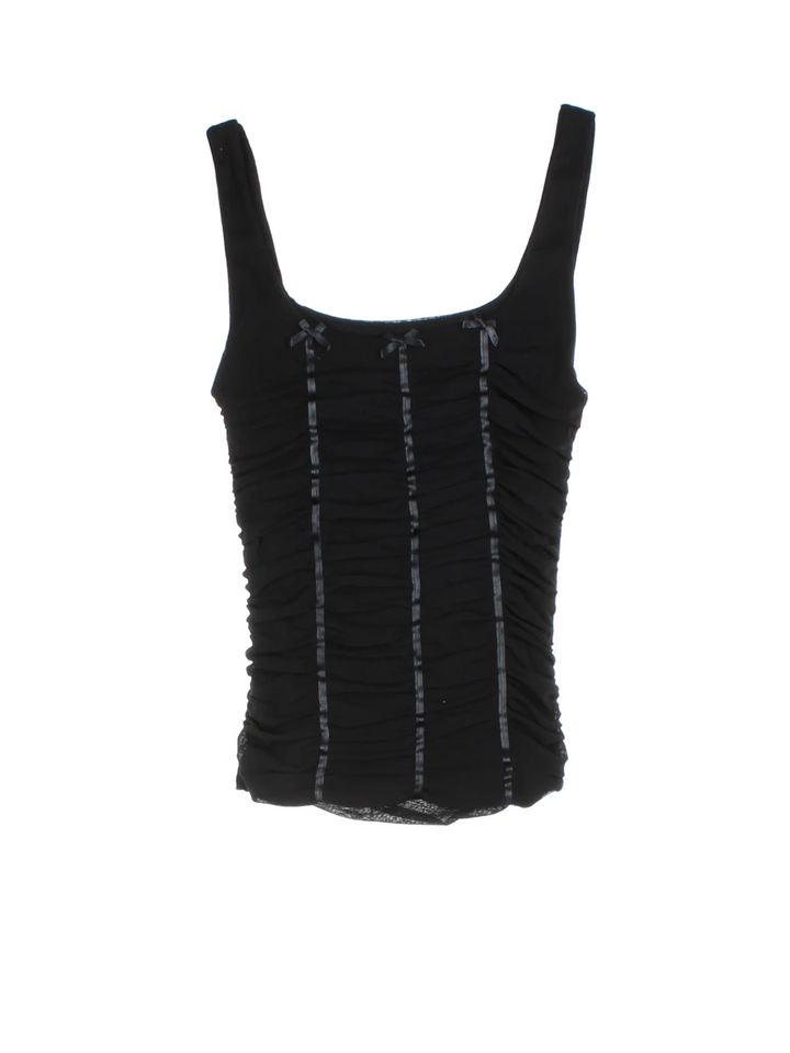 Y2K Sleeveless Ruched Top (Size XXS)