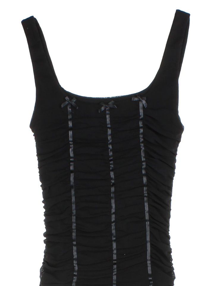 Y2K Sleeveless Ruched Top (Size XXS)