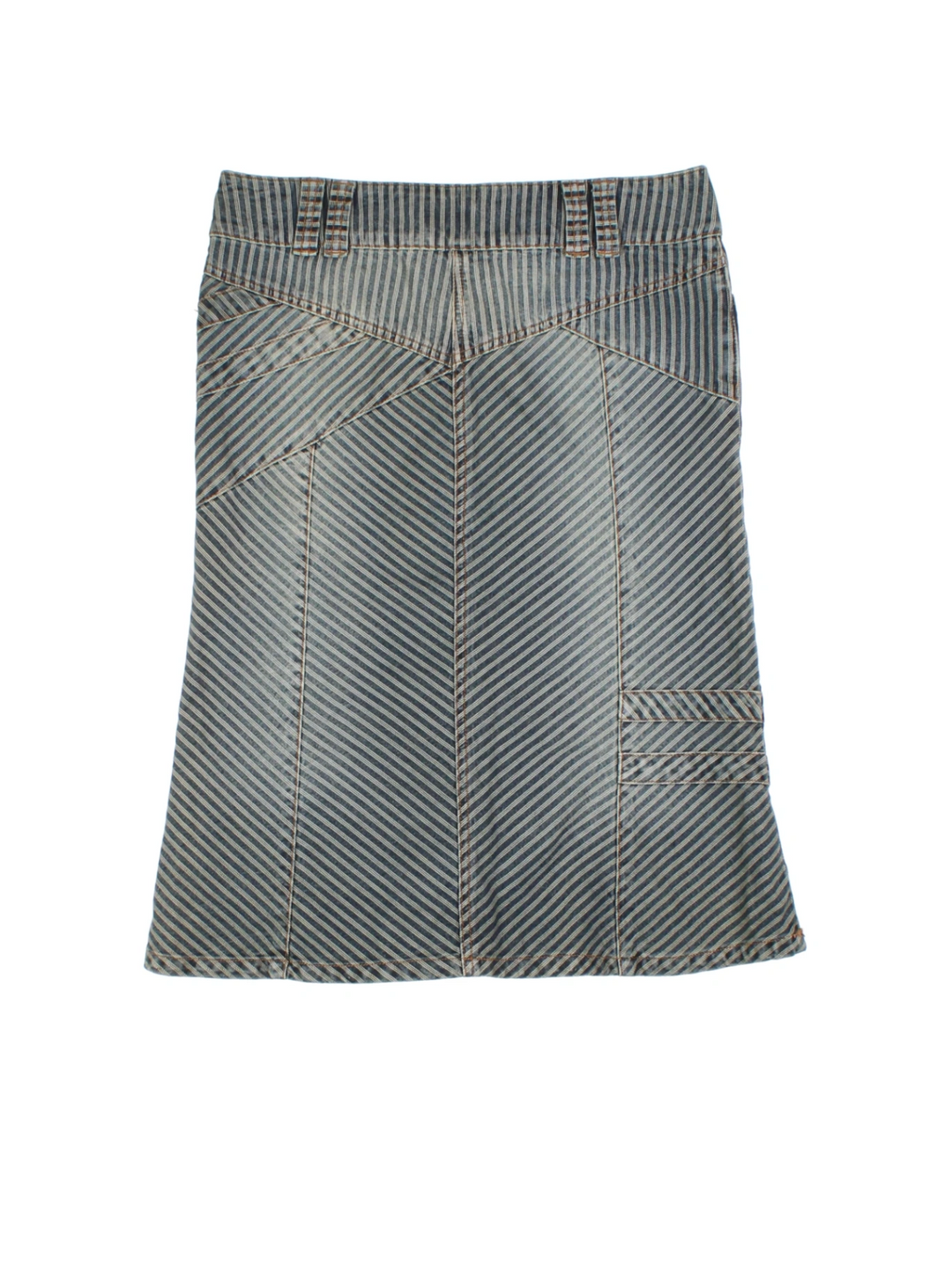 Y2K Striped Midi Skirt (Size L)