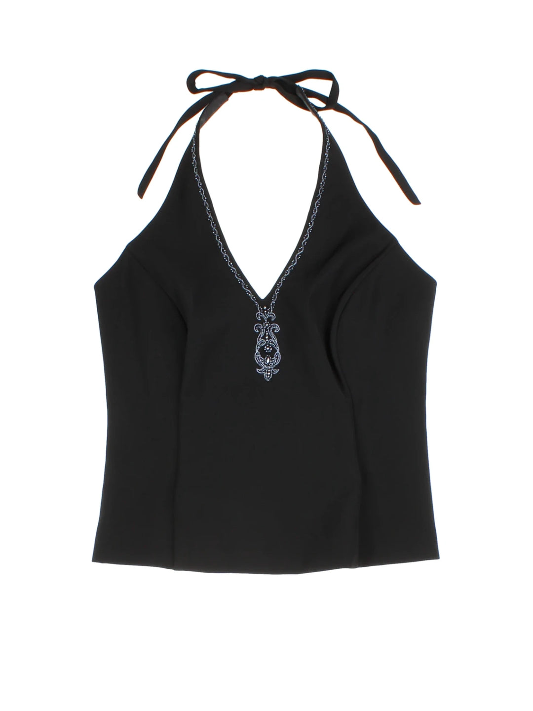 Y2K Embellished Halter Top (Size XXS)