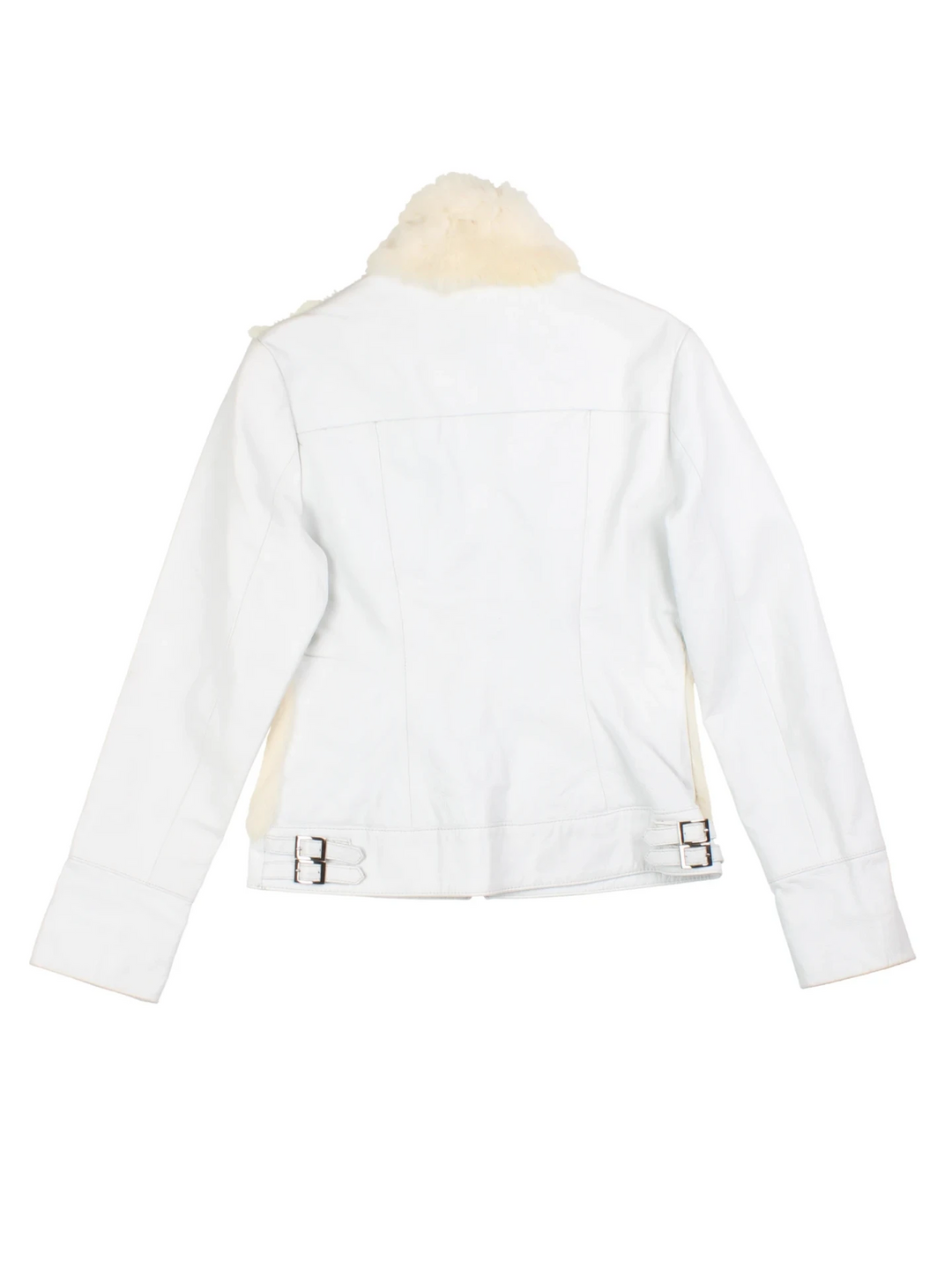 Y2K Leather and Fur Jacket (Size XXS)