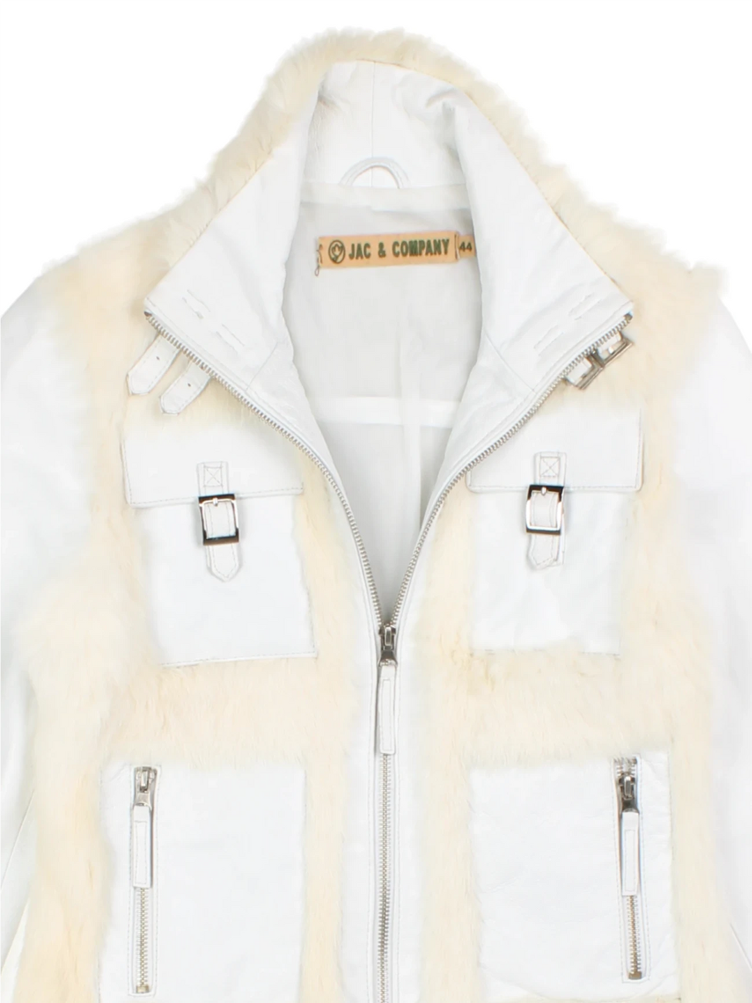 Y2K Leather and Fur Jacket (Size XXS)