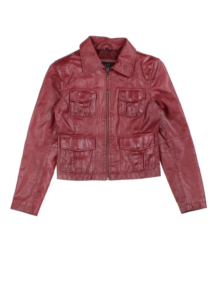 Y2K Leather Jacket (Size XXS)